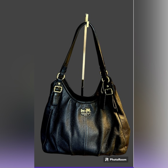 Coach Leather Madison Bag She’s a Black Beauty EUC Fuchsia interior EUC - Picture 5 of 13